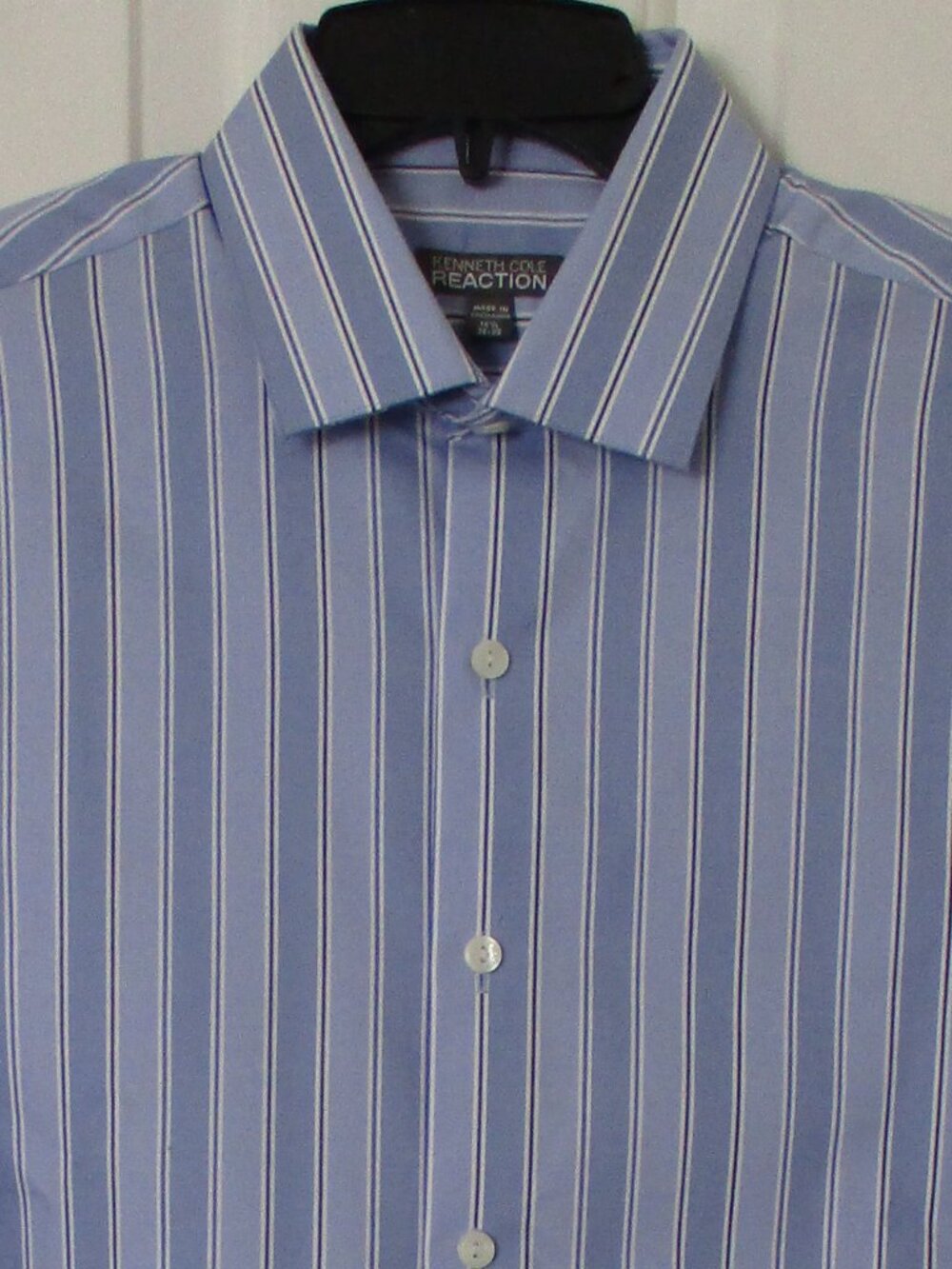 Kenneth Cole Reaction Mens L/S Blue Cotton Dress Shirt NWOT-Size 15.5/32-33 or M